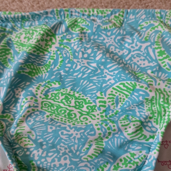 Lily Pulitzer Bikini Bottoms Size Large Sandi String Bottom Blue Green Print - Picture 11 of 13